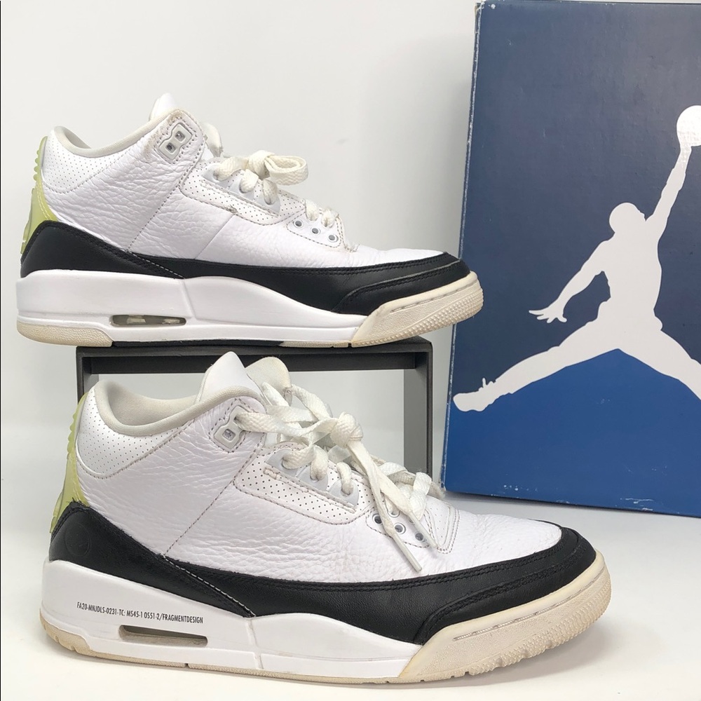 Air Jordan 3 Retro SP x Fragment Design Mid White DA3583-100 Shoes - Size 7.5
